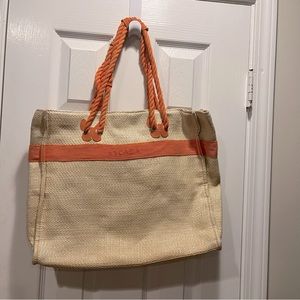 Escada Raffia Butterfly Rope Handle Tote Bag